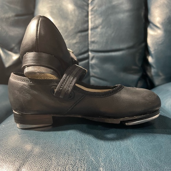 Capezio Black Leather Tap Shoes - GC - Size 9.5 - Picture 7 of 8